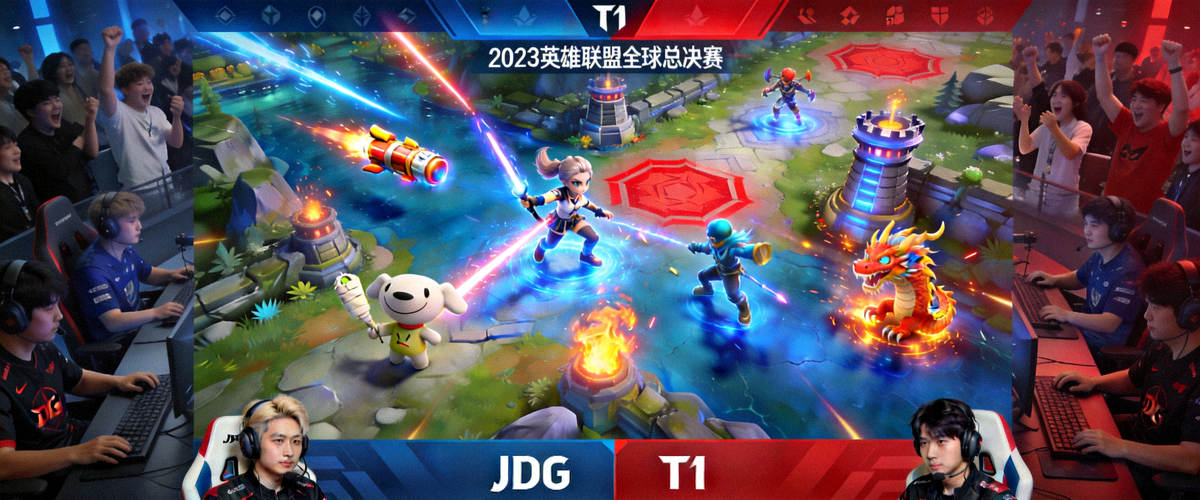 2023英雄联盟全球总决赛精彩对决画面，两支战队在召唤师峡谷激烈团战